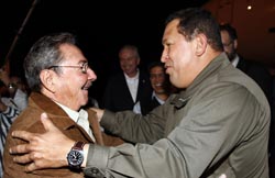 Ral Castro ha ricevuto Chvez, che  in visita a  Cuba